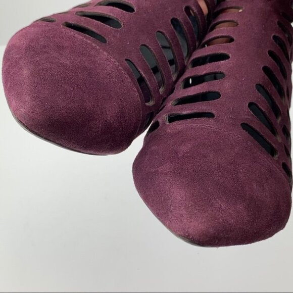 Rockport booties size 8.5 39 plum purple suede cut out cap pointy toe boots - Picture 8 of 12
